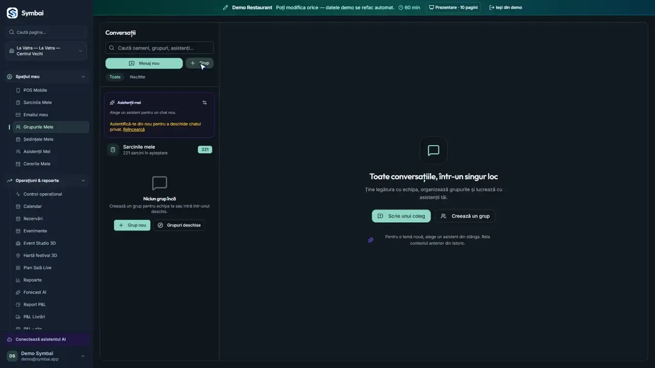 Scrii unui coleg sau creezi un grup