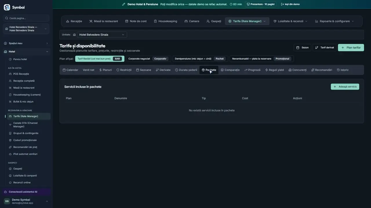 Durata șederii și pachetele