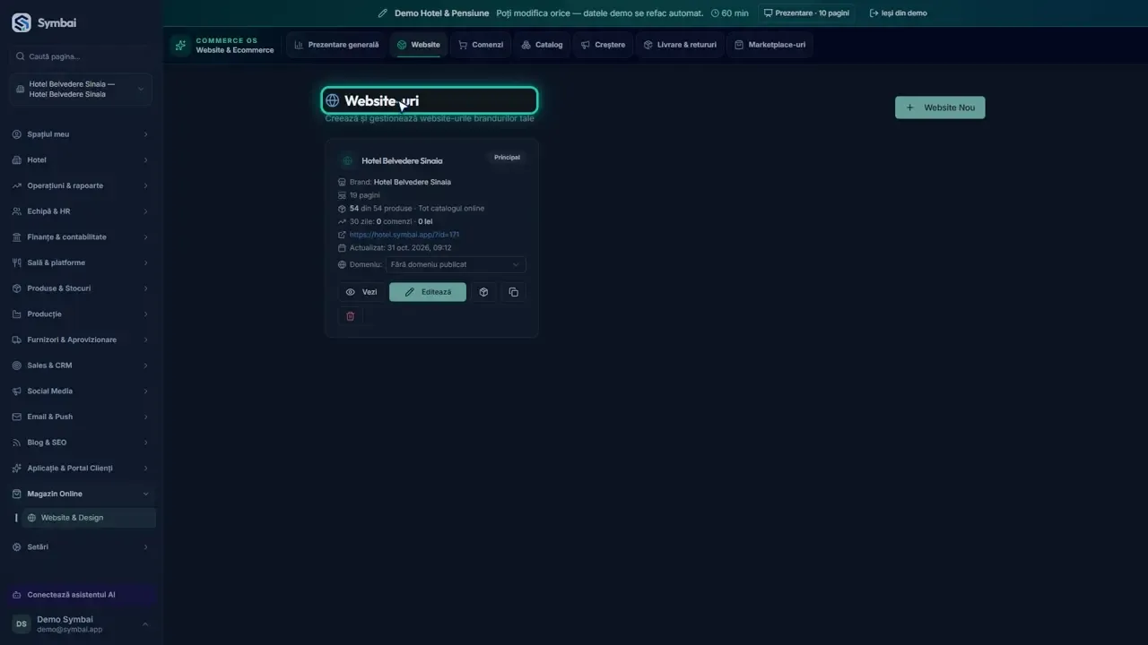Site-ul hotelului